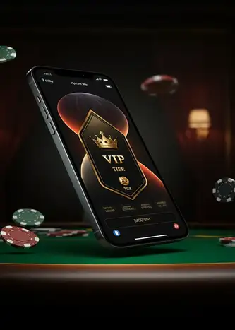 Een luxe interieur van een casino met VIP-tafels en speelautomaten, met het Trueluck Casino logo subtiel aanwezig.
